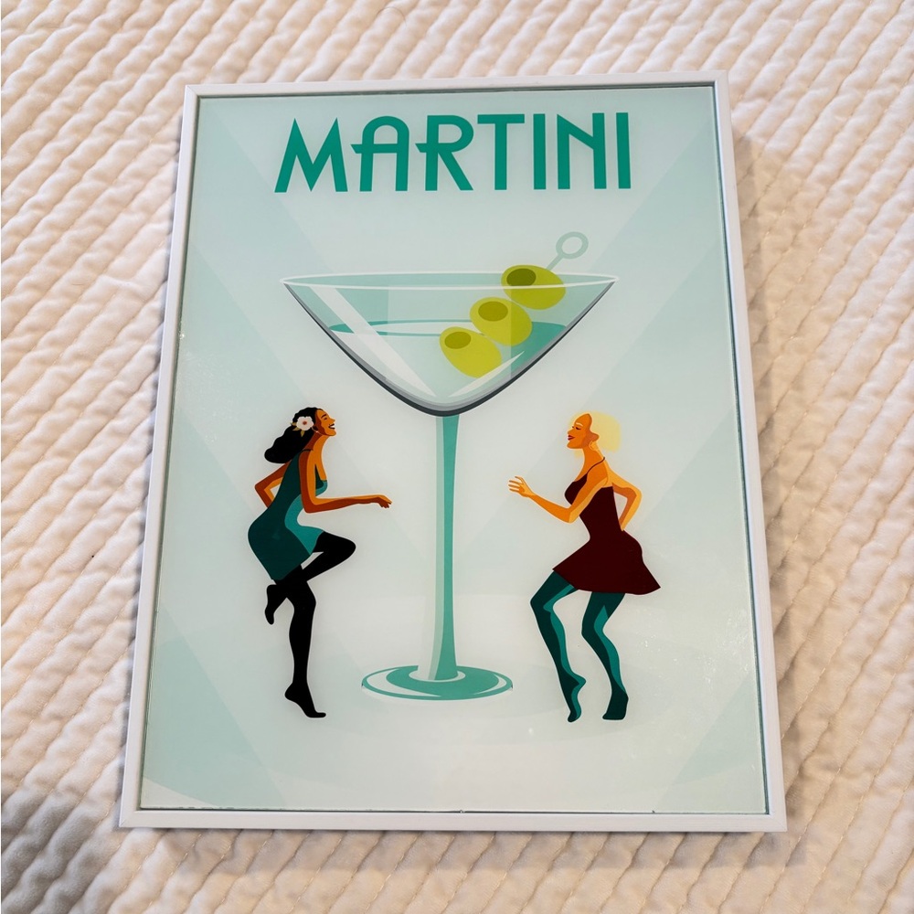 12” Martini Art Print with Dancing Girls
